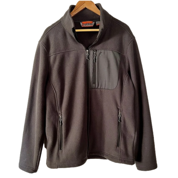 Free Country Other - FREE COUNTRY Grid Fleece Jacket Men’s Size L (42-44) Deep Charcoal Gray